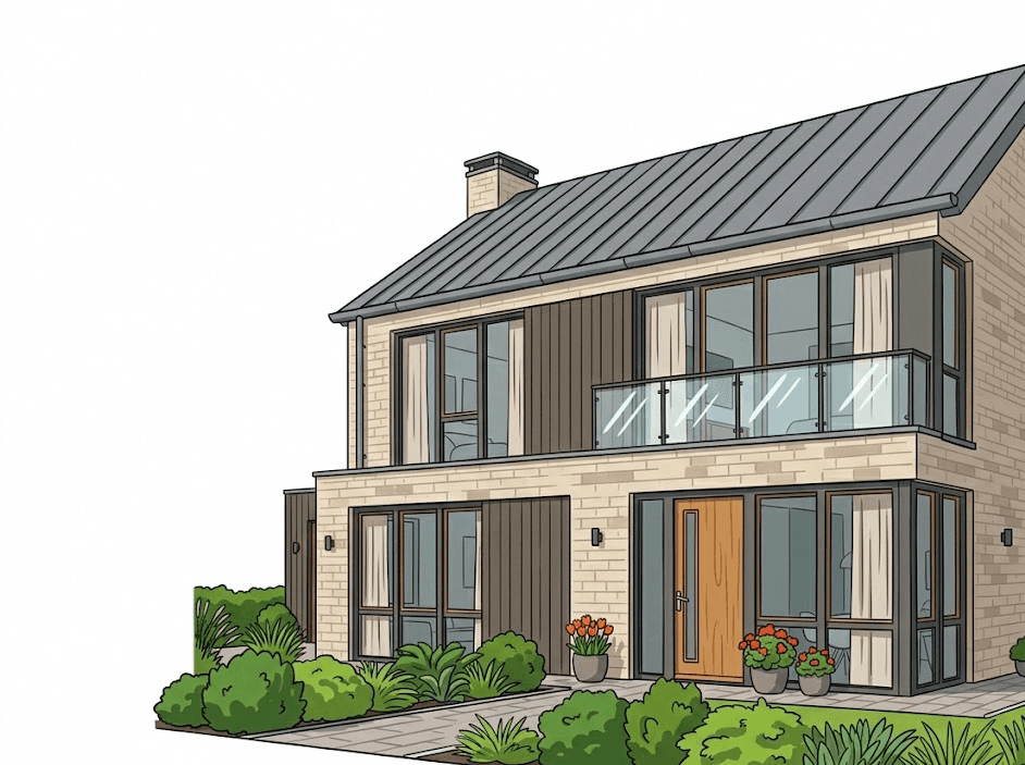 Moderne woning met kozijnen